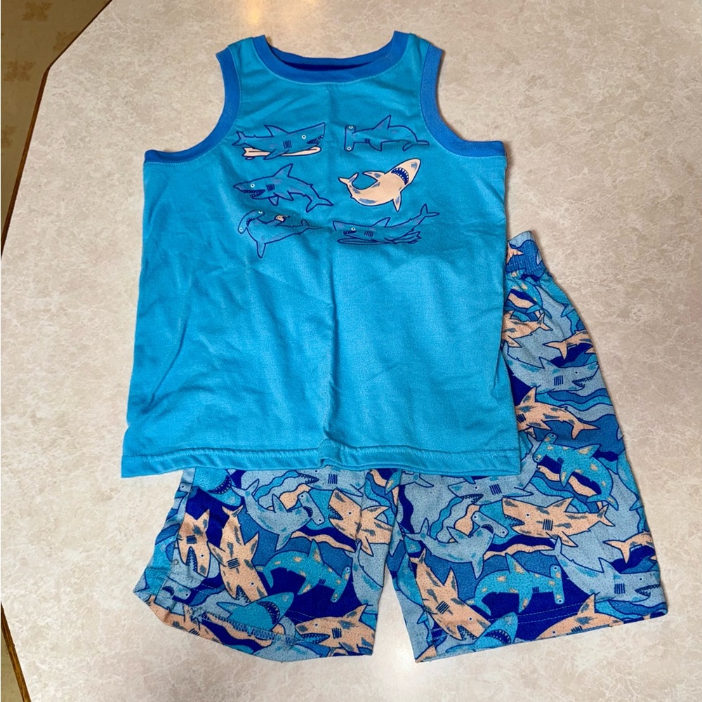 Cat & Jack Blue Shark Print Pajama Set